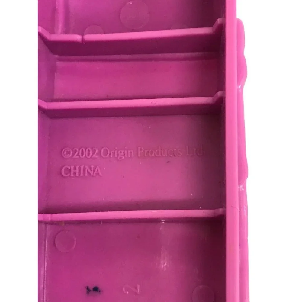 2002 Origin Dollhouse Miniature Plastic Bed Purple Heart Floral 3.5